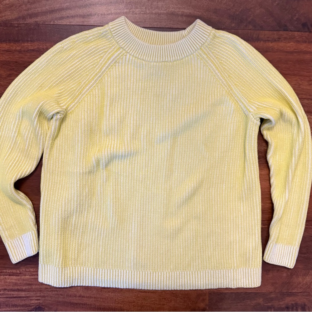 Lands' End Women's Yellow Crew Neck Sweater